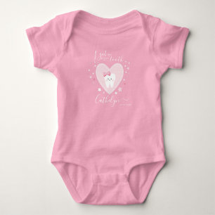 Personalisiert Name Baby Girl First Tooth Outfit B Strampler