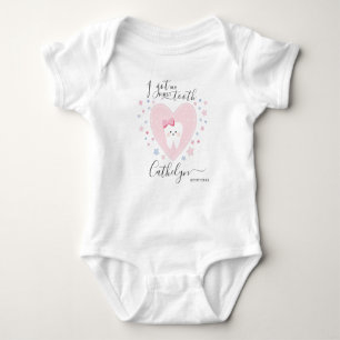 Personalisiert Name Baby Girl First Tooth Outfit Baby Strampler