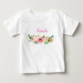 Personalisiert Name Baby Girl Watercolor Floral-7 T-shirt