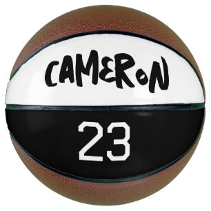 Personalisiert Name Ball Player Nummer Schwarz-wei Basketball