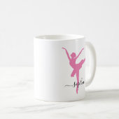 Personalisiert Name Ballerina Kaffeetasse (VorderseiteRechts)