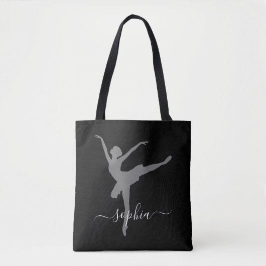 Personalisiert Name Ballerina Tote Bag Tasche (Vorderseite)