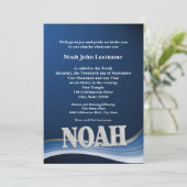 Personalisiert Name Bar Mitzvah Noah Einladung (Stehend Vorderseite)
