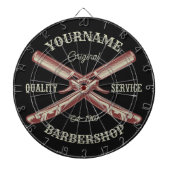 Personalisiert NAME Barber Straight Razor Barbersh Dartscheibe (vorne)