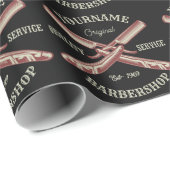 Personalisiert NAME Barber Straight Razor Barbersh Geschenkpapier (Rolleneckpunkt)