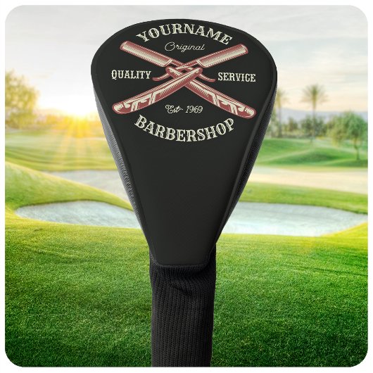 Personalisiert NAME Barber Straight Razor Barbersh Golf Headcover