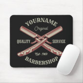 Personalisiert NAME Barber Straight Razor Barbersh Mousepad (Mit Mouse)