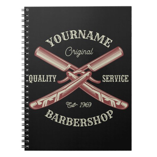 Personalisiert NAME Barber Straight Razor Barbersh Notizblock (Vorderseite)