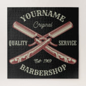 Personalisiert NAME Barber Straight Razor Barbersh Puzzle (Vertikal)
