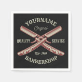 Personalisiert NAME Barber Straight Razor Barbersh Serviette (Vorderseite)