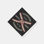 Personalisiert NAME Barber Straight Razor Barbersh Serviette (Ecke)