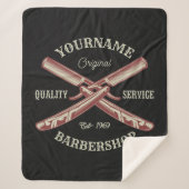 Personalisiert NAME Barber Straight Razor Barbersh Sherpadecke (Vorderseite)