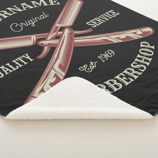 Personalisiert NAME Barber Straight Razor Barbersh Sherpadecke (3/4)