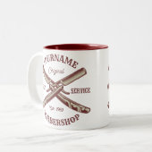 Personalisiert NAME Barber Straight Razor Barbersh Zweifarbige Tasse (Vorderseite Links)