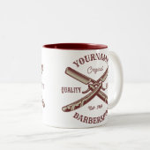 Personalisiert NAME Barber Straight Razor Barbersh Zweifarbige Tasse (VorderseiteRechts)