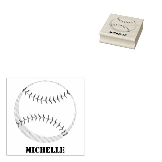 Personalisiert Name Baseball Gummistempel (Stempel)