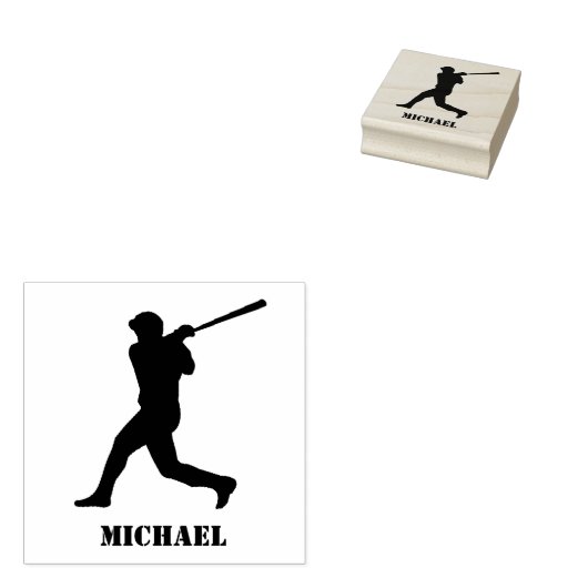 Personalisiert Name Baseball Gummistempel (Stempel)