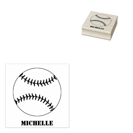 Personalisiert Name Baseball Gummistempel (Stempel)