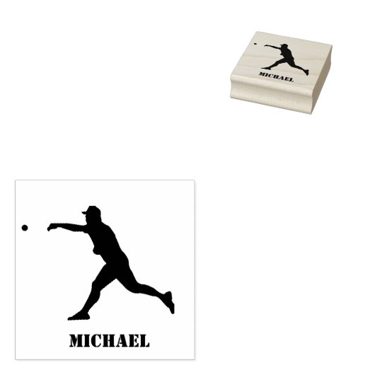 Personalisiert Name Baseball Gummistempel (Stempel)