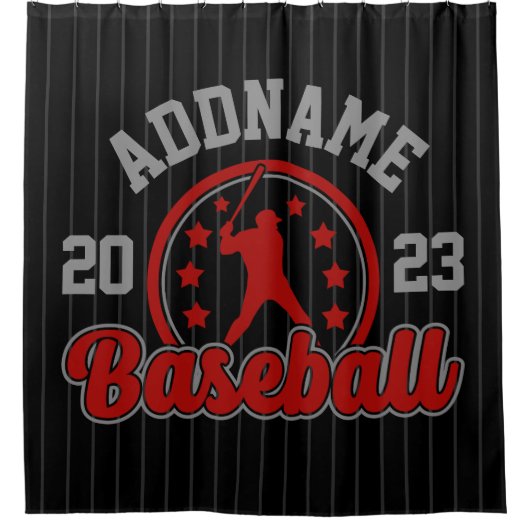 Personalisiert NAME Baseball Team Player Game Duschvorhang (Vorderseite)