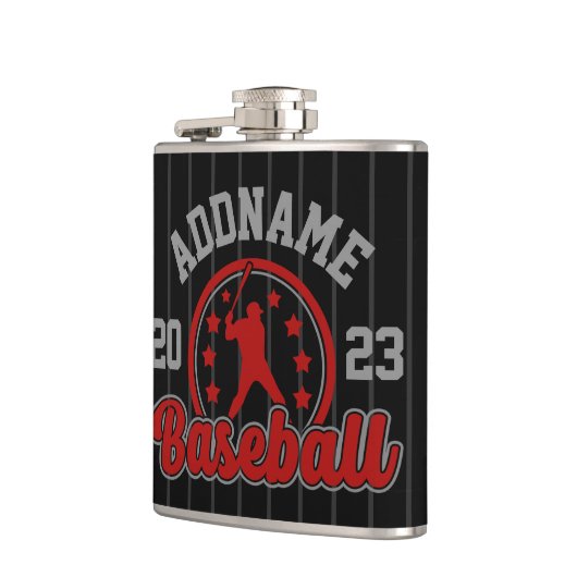 Personalisiert NAME Baseball Team Player Game Flachmann (Links)