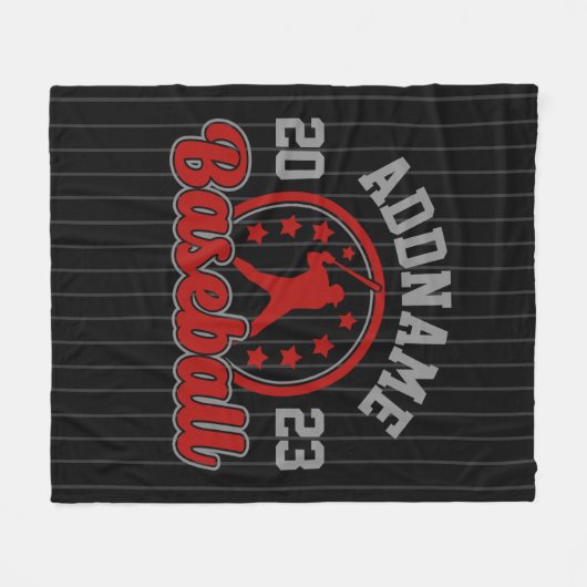 Personalisiert NAME Baseball Team Player Game Fleecedecke (Vorderseite (Horizontal))