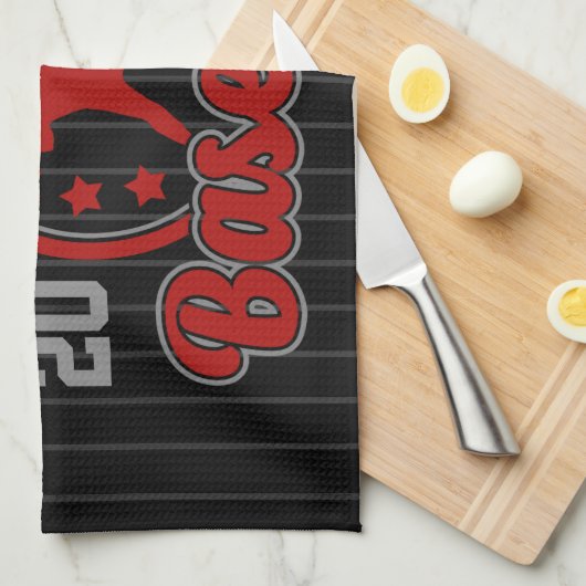 Personalisiert NAME Baseball Team Player Game Geschirrtuch (Viertel Falte)