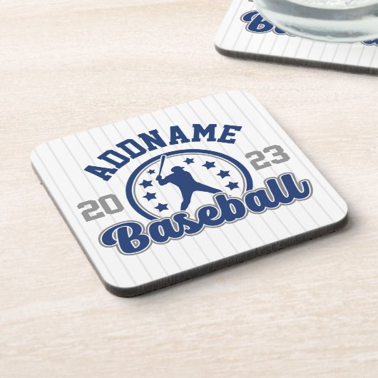 Personalisiert NAME Baseball Team Player Game Getränkeuntersetzer (Linke Seite)