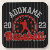Personalisiert NAME Baseball Team Player Game Getränkeuntersetzer (Vorderseite)