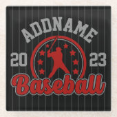 Personalisiert NAME Baseball Team Player Game Glasuntersetzer (Vorderseite)