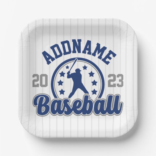 Personalisiert NAME Baseball Team Player Game Pappteller (Vorderseite)