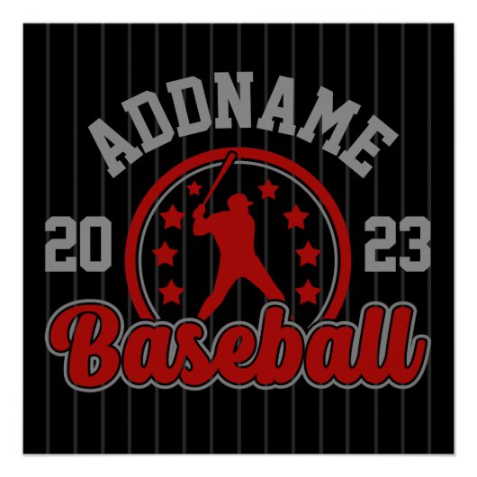 Personalisiert NAME Baseball Team Player Game Poster (Vorderseite)