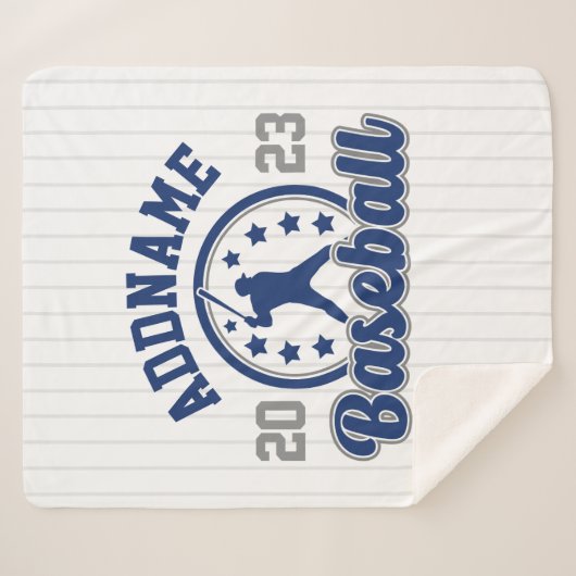 Personalisiert NAME Baseball Team Player Game Sherpadecke (Vorderseite (Horizontal))