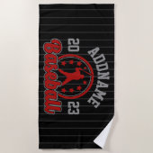 Personalisiert NAME Baseball Team Player Game Strandtuch (Vorderseite)