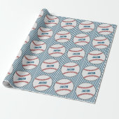 Personalisiert Name Baseball Themed Geschenkpapier (Ungerollt)