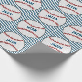 Personalisiert Name Baseball Themed Geschenkpapier (Ecke)