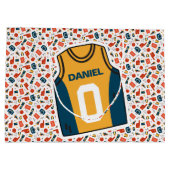 Personalisiert Name Basketball Große Geschenktüte (Rückseite)