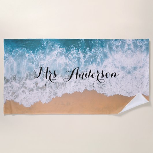 Personalisiert Name Beach Handtuch für Sommerabent (Vorderseite)