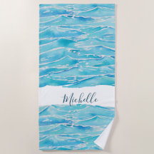 Personalisiert Name Beach Waves Wasserfarbe Neuhei