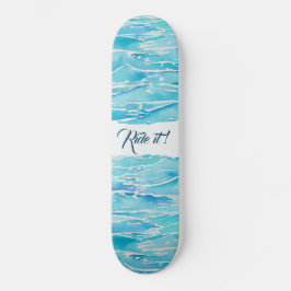 Personalisiert Name Beach Waves Wasserfarbenstrand Skateboard