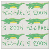 Personalisiert Name Bedroom Croc Alligator Gator Stoff (Nahaufnahme)