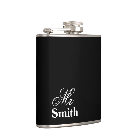 Personalisiert Name Black Flachmann (Rechts)