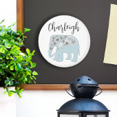 Personalisiert Name Blue Paisley Elephant Magnet