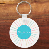 Personalisiert Name Boho Aquamarin Schlüsselanhänger (Vorderseite)