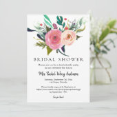 Personalisiert Name Boho Bouquet Brautparty Foto Einladung (Stehend Vorderseite)