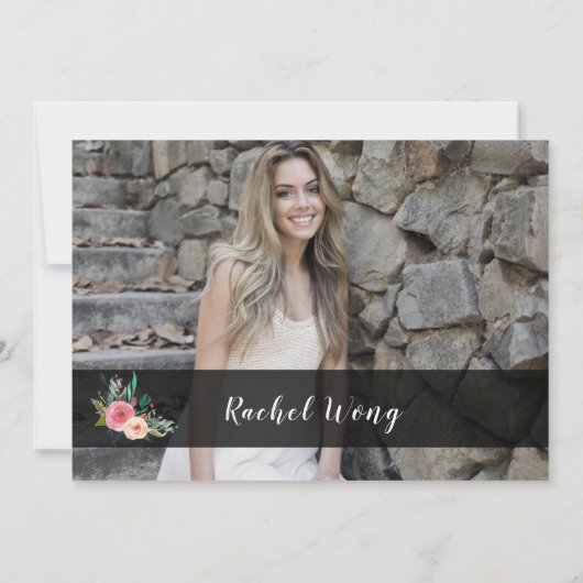 Personalisiert Name Boho Bouquet Brautparty Foto Einladung (Rückseite)