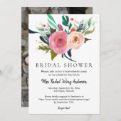 Personalisiert Name Boho Bouquet Brautparty Foto Einladung (Vorne/Hinten)