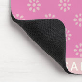 Personalisiert Name Boho Floral Daisy Girly Pink Mousepad (Ecke)