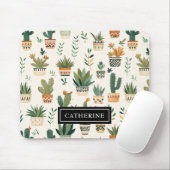 Personalisiert Name Boho Potted Pflanze Mousepad (Mit Mouse)