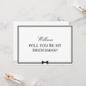 Personalisiert Name Bowtie Bridesman Vorschlag Karte (Vorderseite/Rückseite Beispiel)